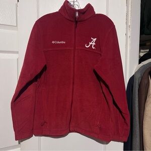 Red Alabama full zip Columbia full fleece sweater small in mens